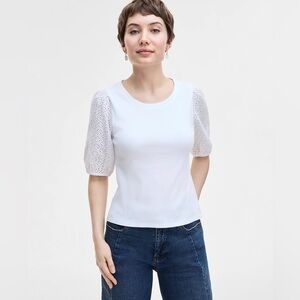 On 34th Women's Eyelet-Sleeve Rib-Knit Top